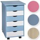 image 5 of Chest of Drawers - with 6 drawers, made of wood, with 4 wheels, 36 x 40 x 65 cm Blue