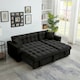 image 3 of Madrid Corner Chaise Lounge L Shape 3 Seater Sofa With With a Reversible Chaise & Pull Out Sofa Bed Black