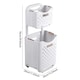 image 3 of Living and Home 2-Tier Foldable Laundry Baskets with Casters,L
