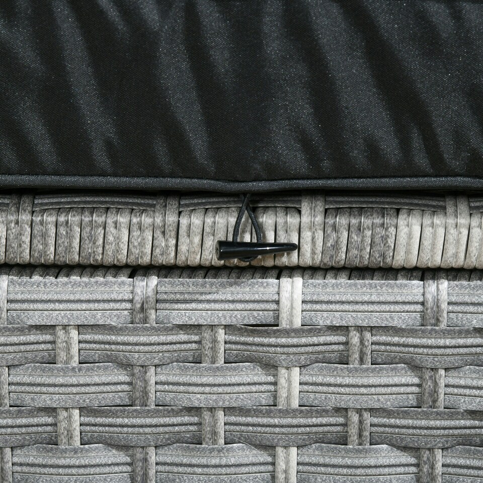 image 1 of Outsunny 5 PCs Rattan Garden Furniture Set with Stools, Table, Cushion, Grey