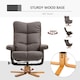 image 6 of HOMCOM Recliner Chair and Footstool PU Leather Wooden Base Brown