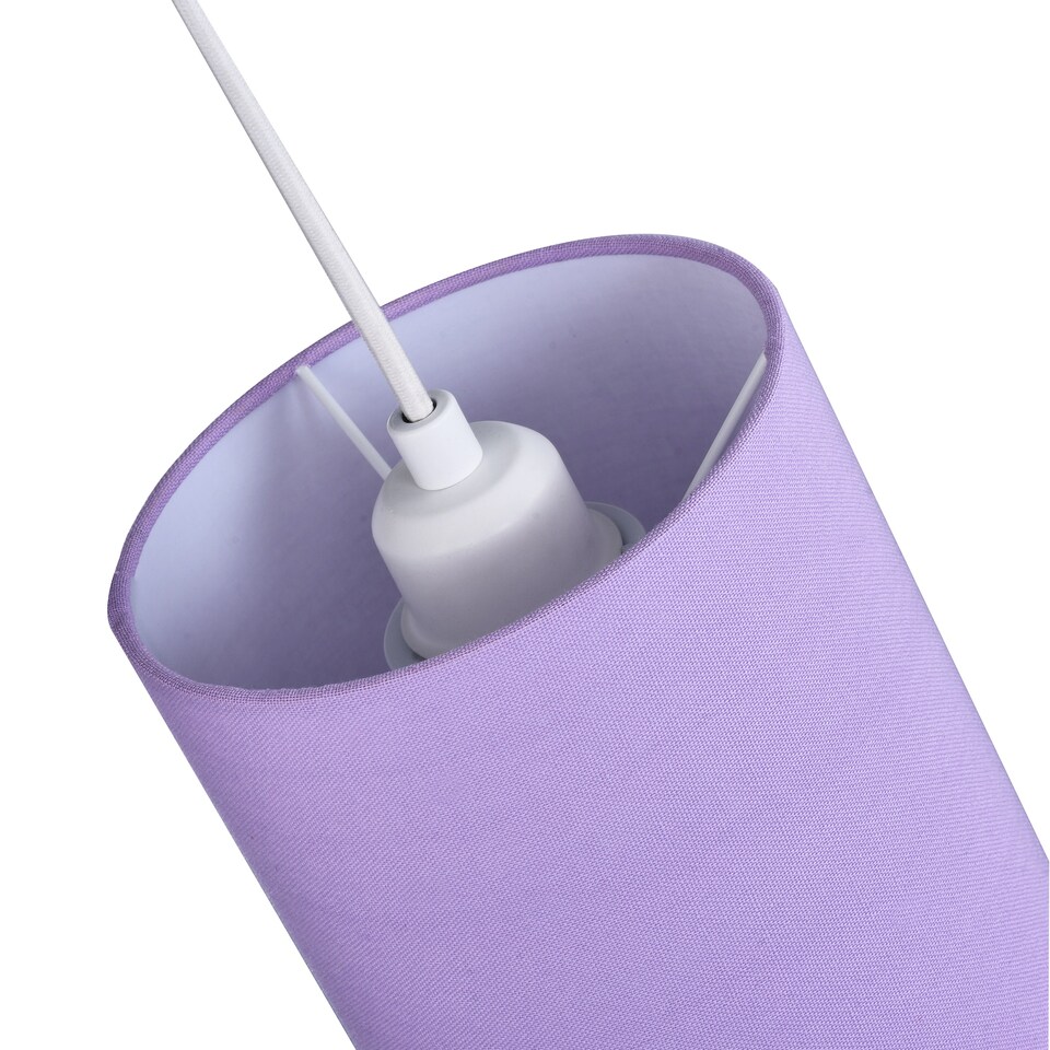 image 1 of Contemporary and Elegant Soft Lilac Linen Fabric 18cm High Cylinder Lamp Shade | Purple