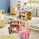 image 7 of 65PCS Supermarket Cart Toys Play Set with Cash Register Scanner Play Food Light Music and Smoke Effects