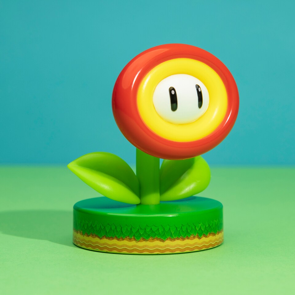 image 1 of Super Mario Icons Fire Flower Light, 10cm LED Character Light, Battery Powered, Official Nintendo Merchandise, Paladone