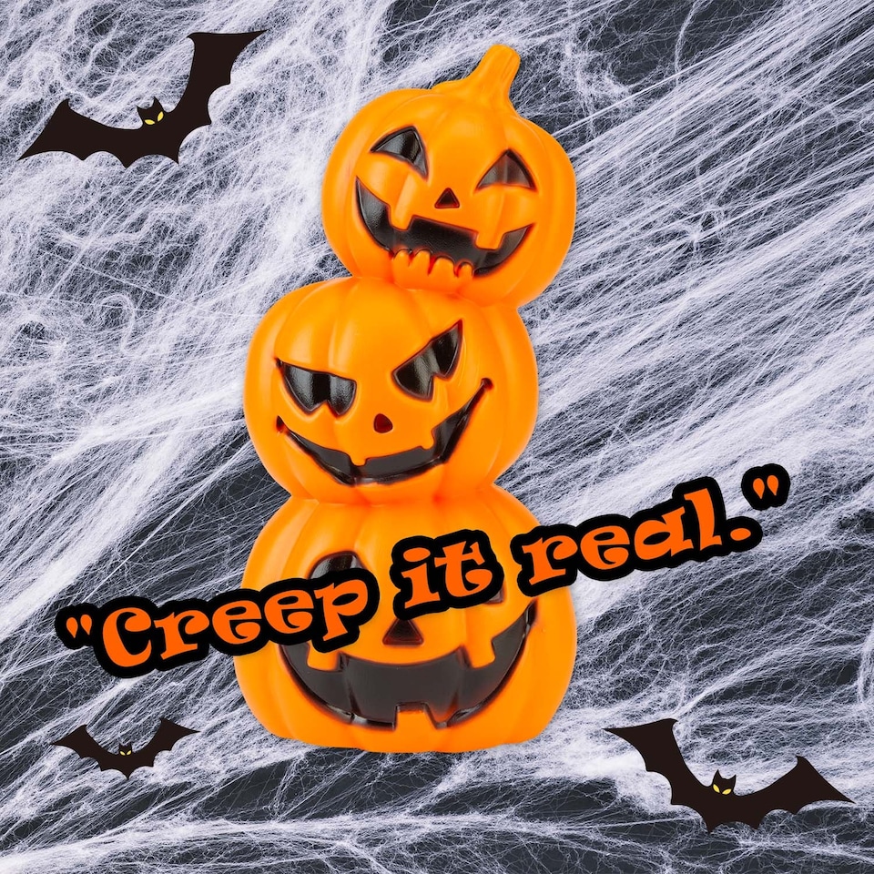 image 1 of PMS Halloween Pumpkin Light Up Decoration - Orange 30cm x 15cm