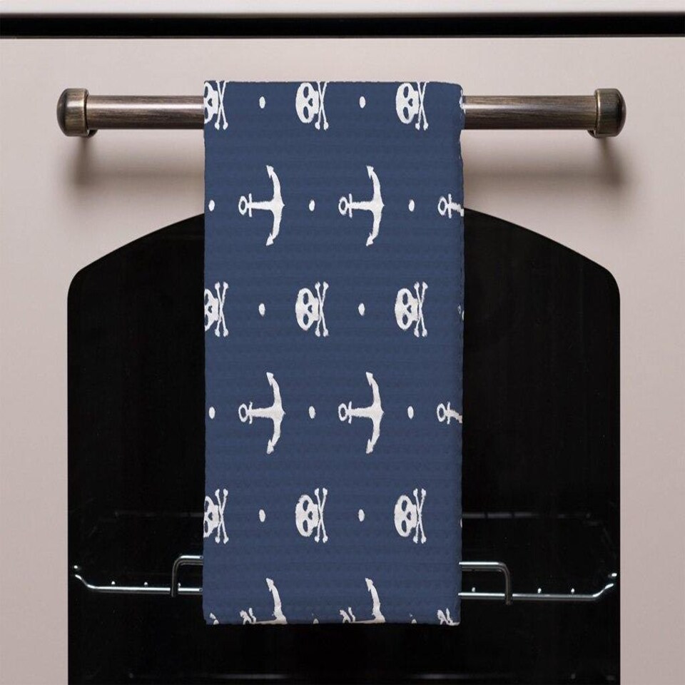 image 1 of Anchor with Skull & Bones (Kitchen Towel)
