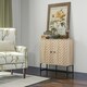 image 2 of HOMCOM Embossed Arrow Storage Cabinet w/ Adjustable Shelf Metal Frame Handles