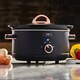 image 2 of Cooks Professional 3.5L Slow Cooker with Lid, Removable Bowl & 3 Heat Settings | Black | Black & Copper