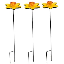 Cast Iron Daffodil Bird Feeder Flower Dish (Set of 3)