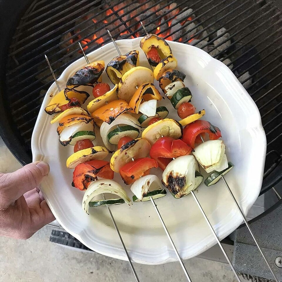 image 1 of Barbecue Skewer Set Algon Metal 35 cm 12 Pieces (24 Units)