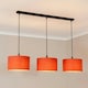 image 2 of ValueLights Reni Rust Drum Shade 3 Drop Bar Matte Black Diner Ceiling Light with LED Bulbs Black