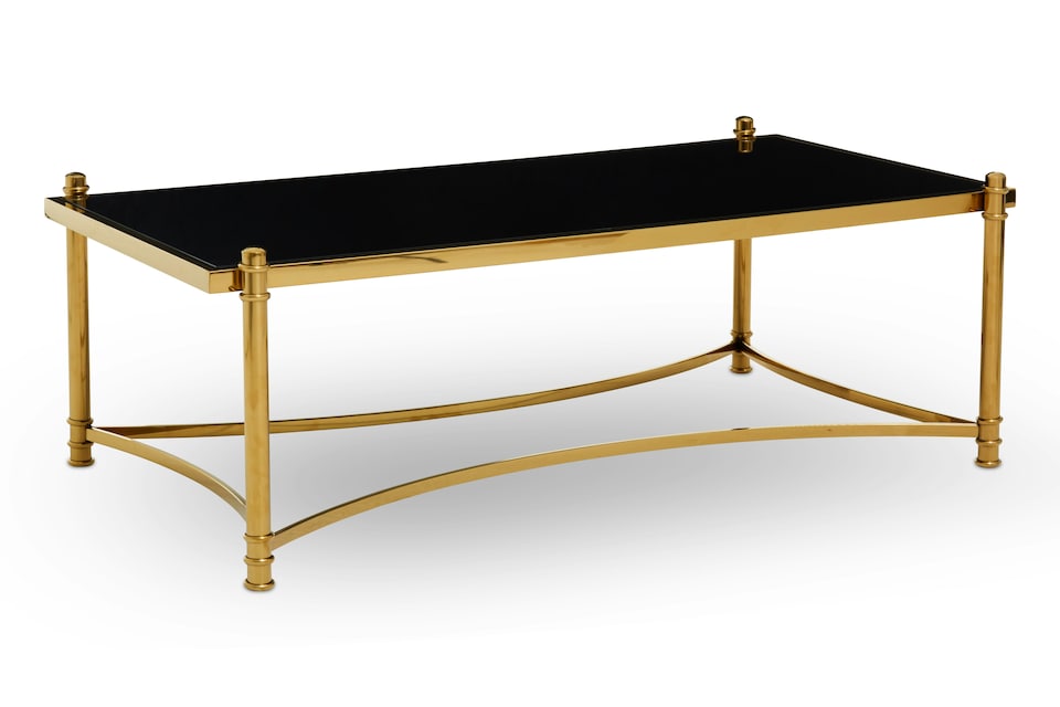 image 1 of Interiors by Premier Modern Black and Gold Coffee Table,  Contemporary Decorative Gold Finished Coffee Table For Sitting Areas | Black