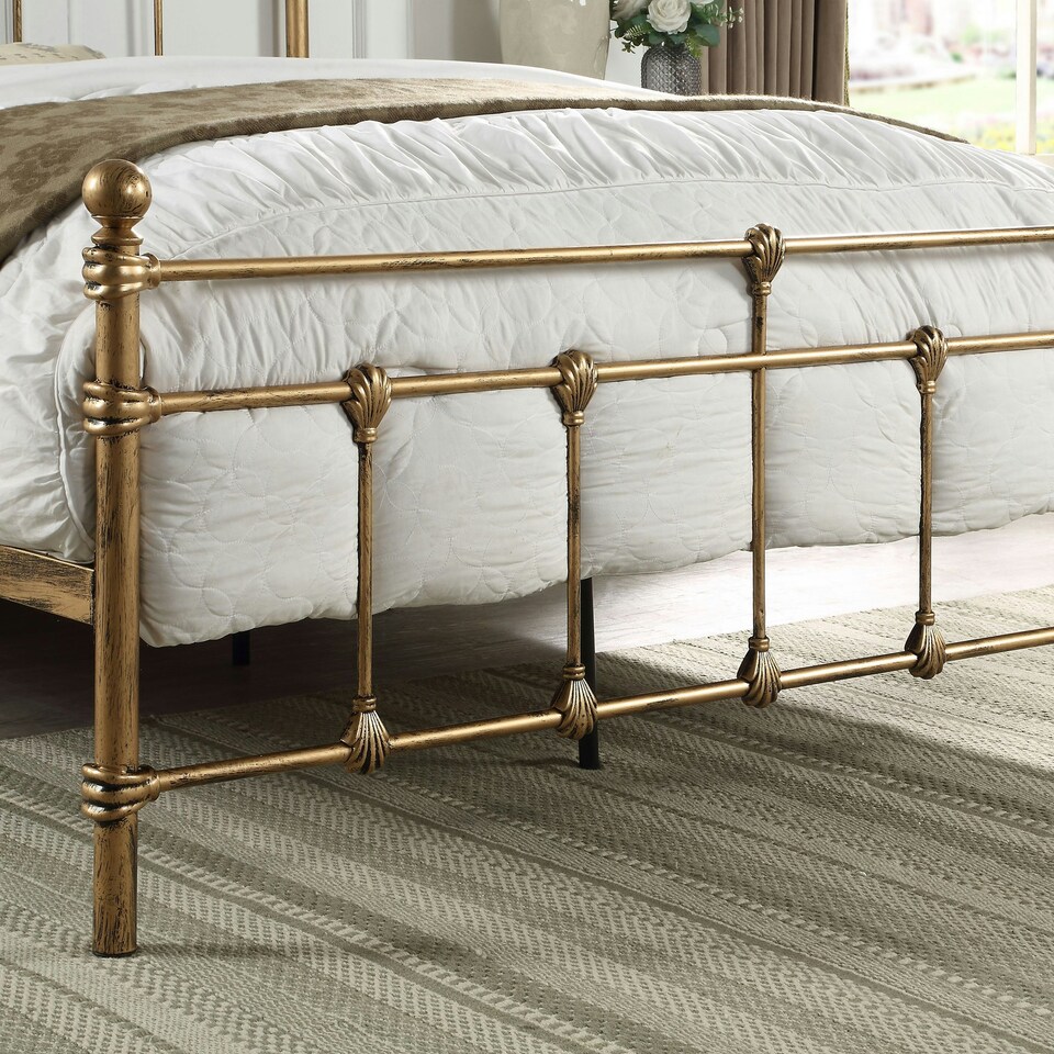 image 1 of Bayford Traditional Vintage Style Brass Metal Bed Frame (Double)