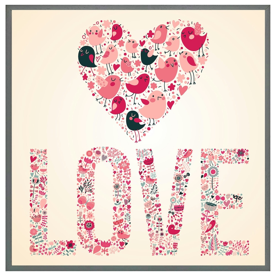 image 1 of Love hearts (Picutre Frame) White | XL