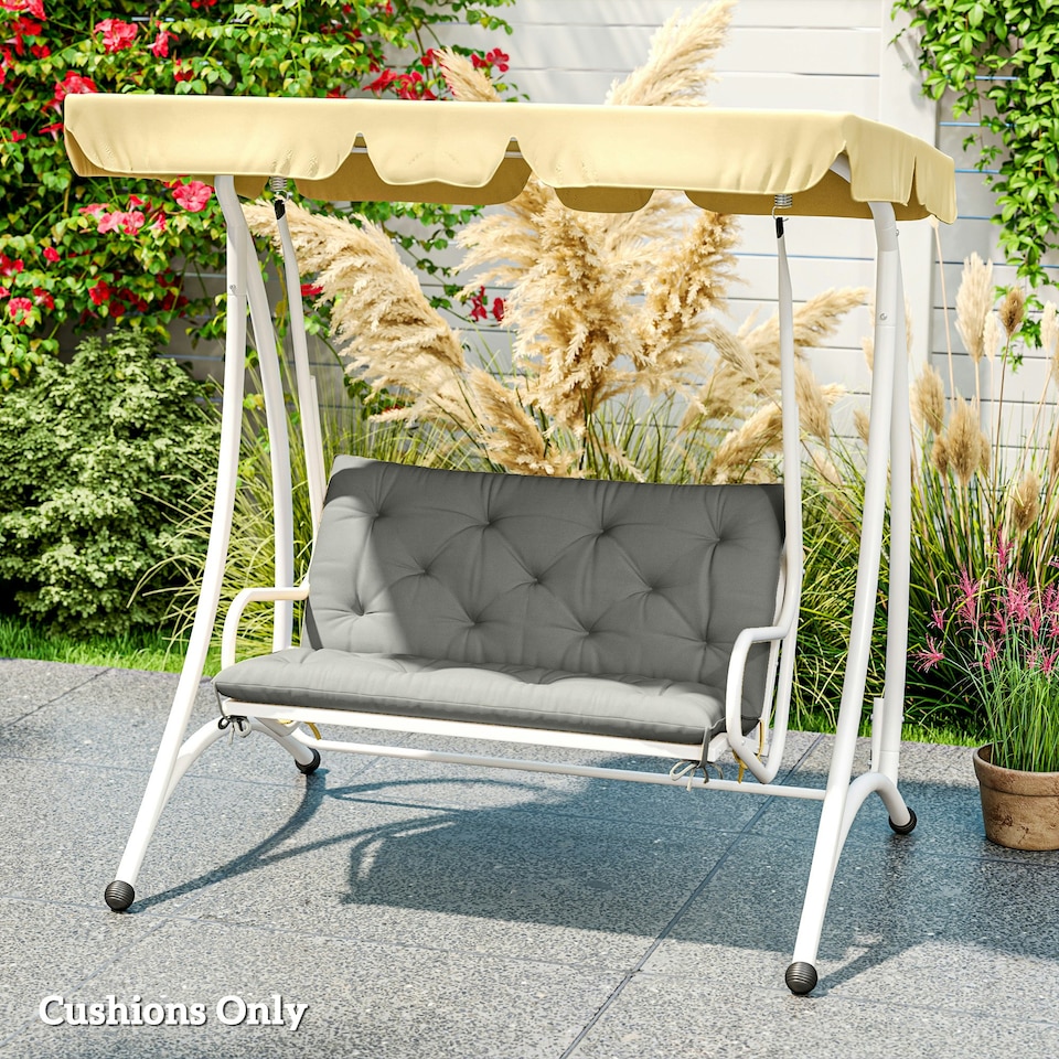 image 1 of Outsunny 2 Seater Garden Bench Cushion Outdoor Seat Pad with Ties 