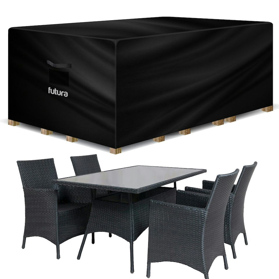 image 1 of Futura Rectangular 170x94x71cm Waterproof Garden Furniture Cover 600D | Black | Black | 170x94x71cm | 1