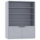image 9 of 6-Tier Bookcase with 2-Doors Black | Unit Colour: Black