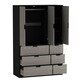 image 6 of RIGA 3 Door 6 Drawer Wardrobe | Black | Black & Cedar Grey | 10 x 44.5 x 79 | 1