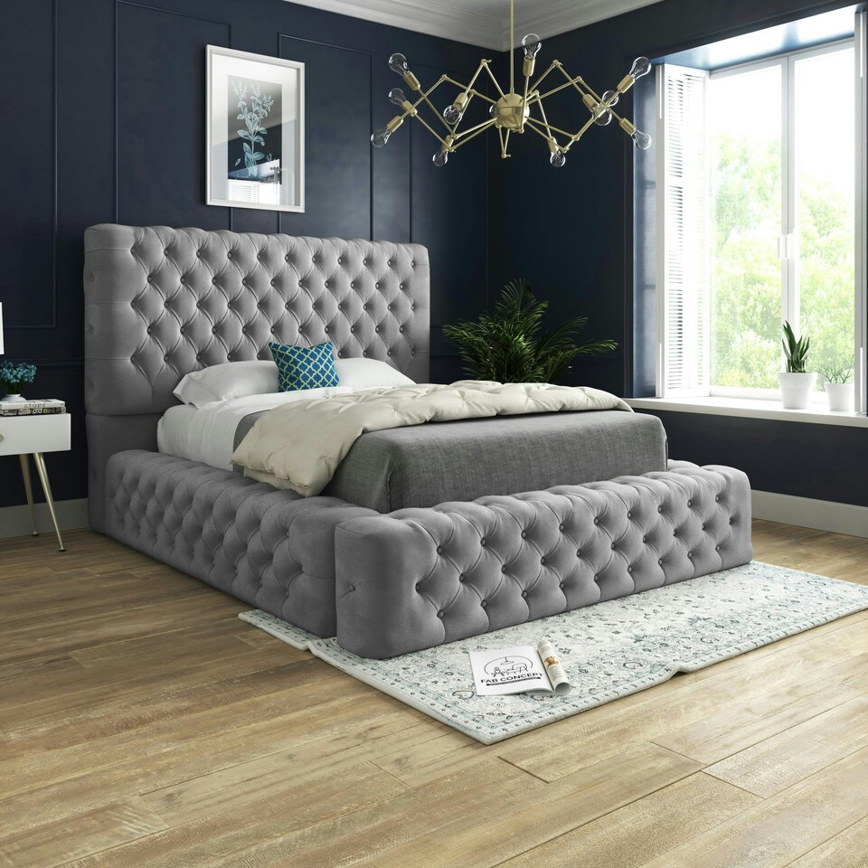 image 1 of Cambridge Bed - Small Double - 4ft - Grey