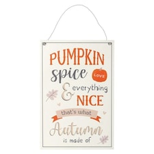 Something Different Pumpkin Spice MDF Plaque - Off White/Orange/Grey - One Size