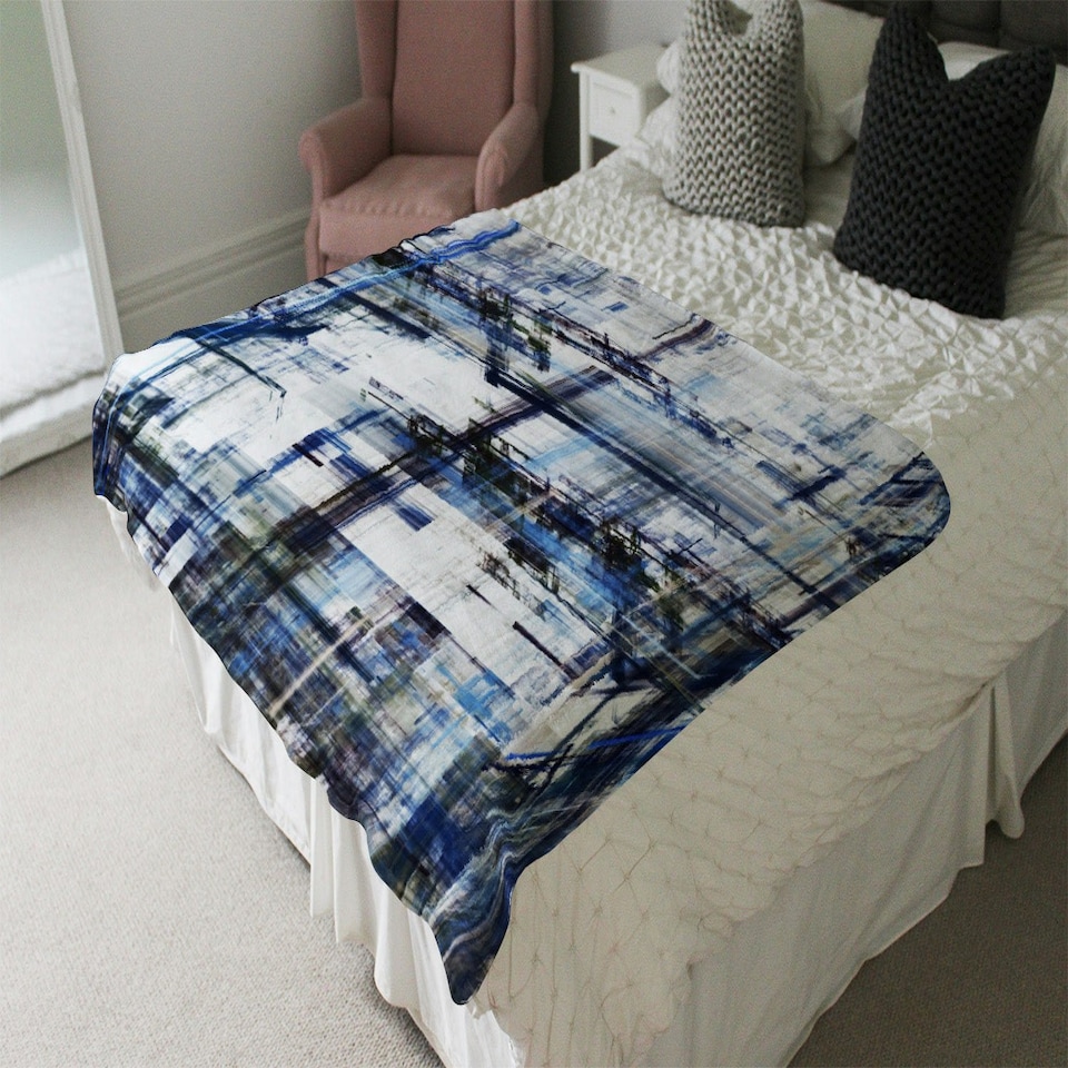 image 1 of Blue Grunge Pattern (Blanket)