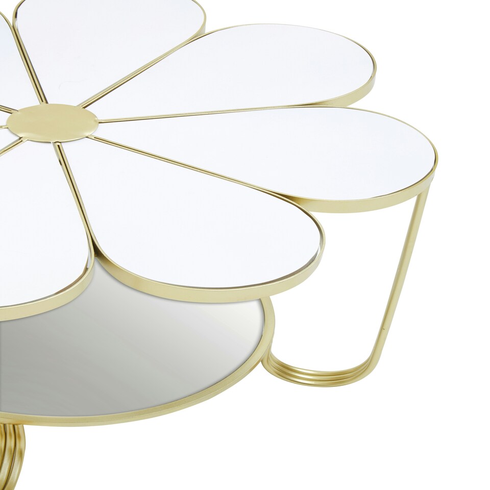 image 1 of Jodie White Top Petal Shape Table Gold