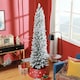 image 2 of HOMCOM 7 Foot Artificial Pencil Christmas Tree with Snow Flocked Tips, White