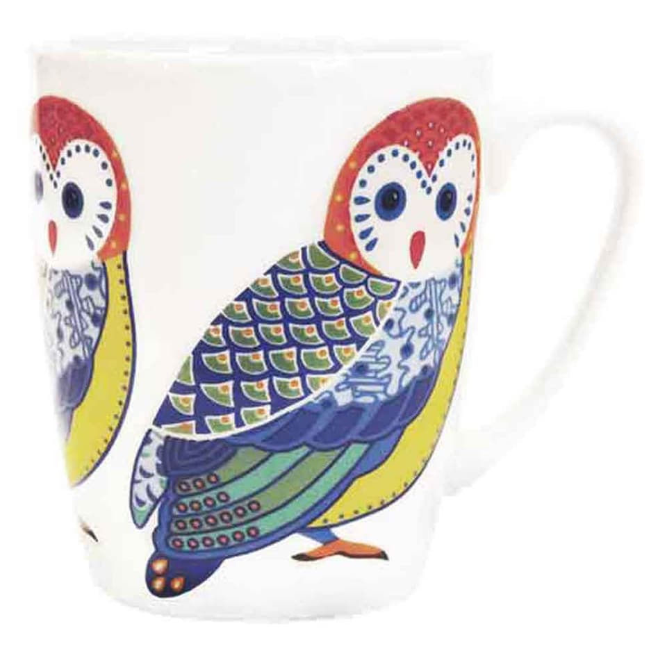 image 1 of Queens Paradise Birds Owl Fine China 400ml Oak Mug