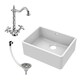 image 1 of Fireclay 595mm Single Bowl Butler Kitchen Sink with Overflow, Classic Tap & Waste in White Ceramic by Balterley