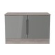 image 1 of Lucca Compact 2 Door Cupboard in Grey Gloss & Grey Oak (Ready Assembled) | Grey | Grey Gloss & Grey Oak