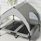 image 9 of PawHut Cooling Raised Dog Bed w/ Breathable Mesh, for M, L Dogs - Light Grey