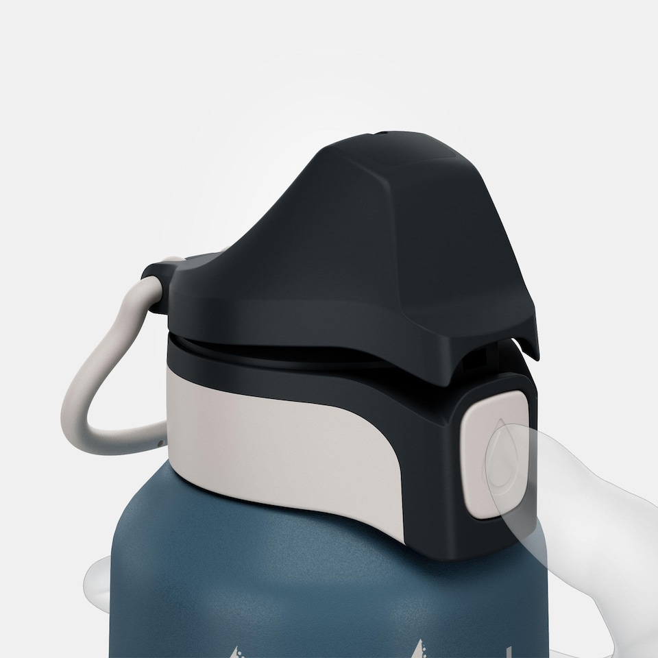image 1 of Decathlon 0.6 L kids’ stainless steel water flask 500 with instant stopper for hiking