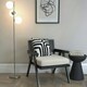 image 1 of ValueLights Jas Opal White Frosted Glass Globe Shades 3 Way Silver Chrome Floor Lamp with LED Bulbs