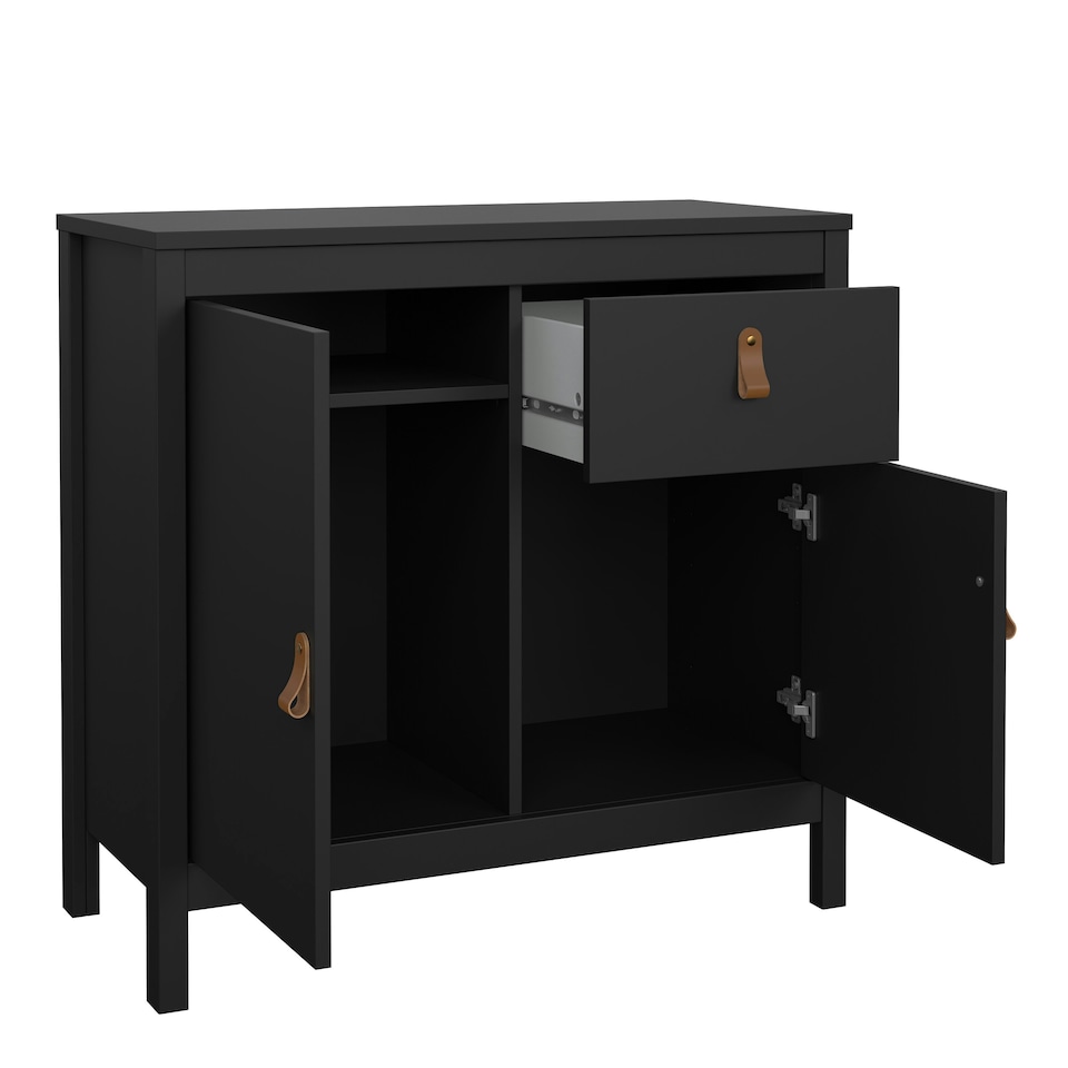image 1 of Barcelona Sideboard 2 Doors 1 Drawer in Matt Black