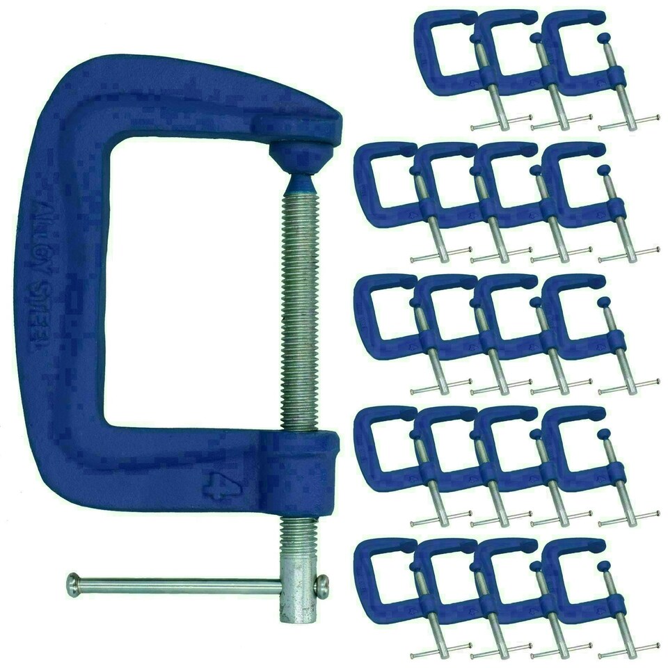image 1 of Screw G Clamp Fastener Holder Clamping For Woodworking Welding 4" 20 Pack