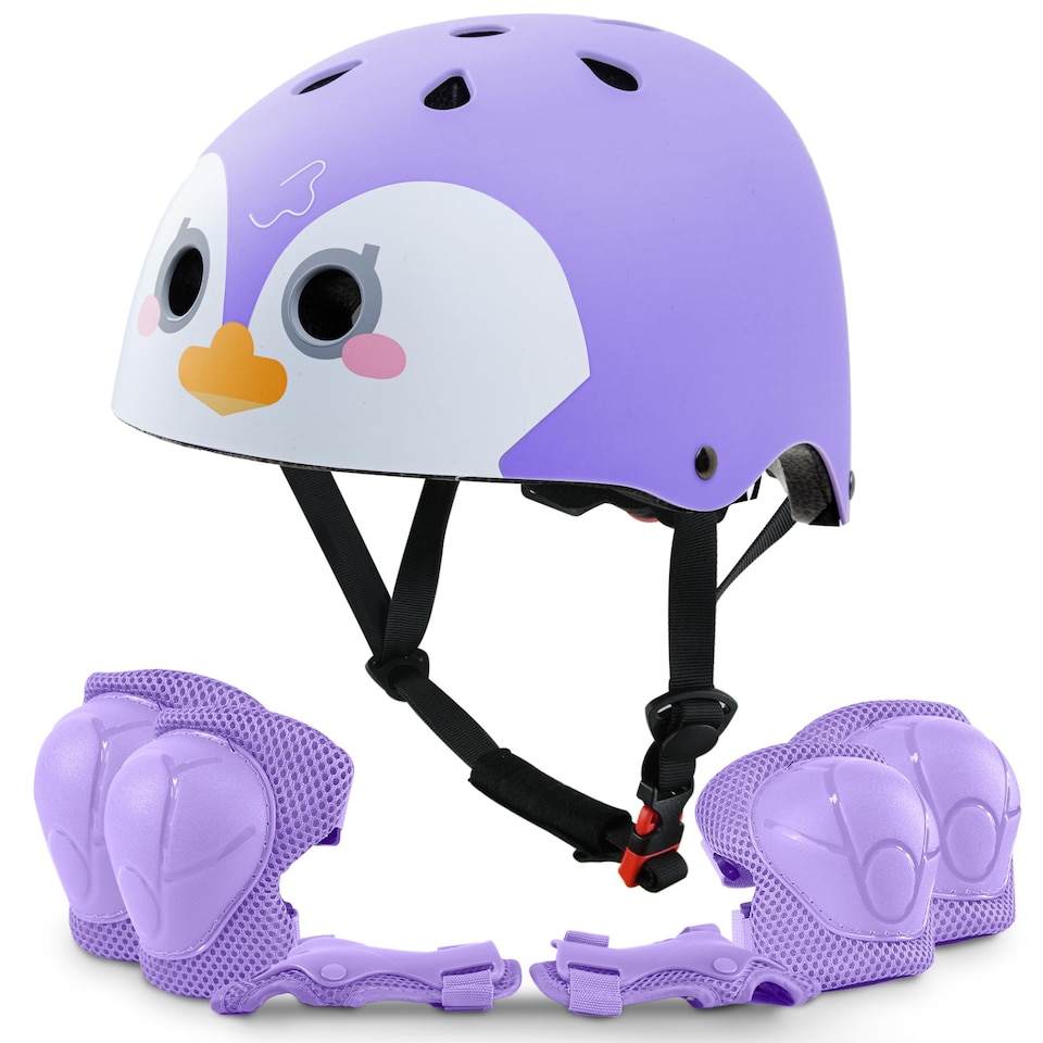 image 1 of Kayman Kids Bike Helmet with Knee Elbow and Wrist Pads for Ages 3 to 12