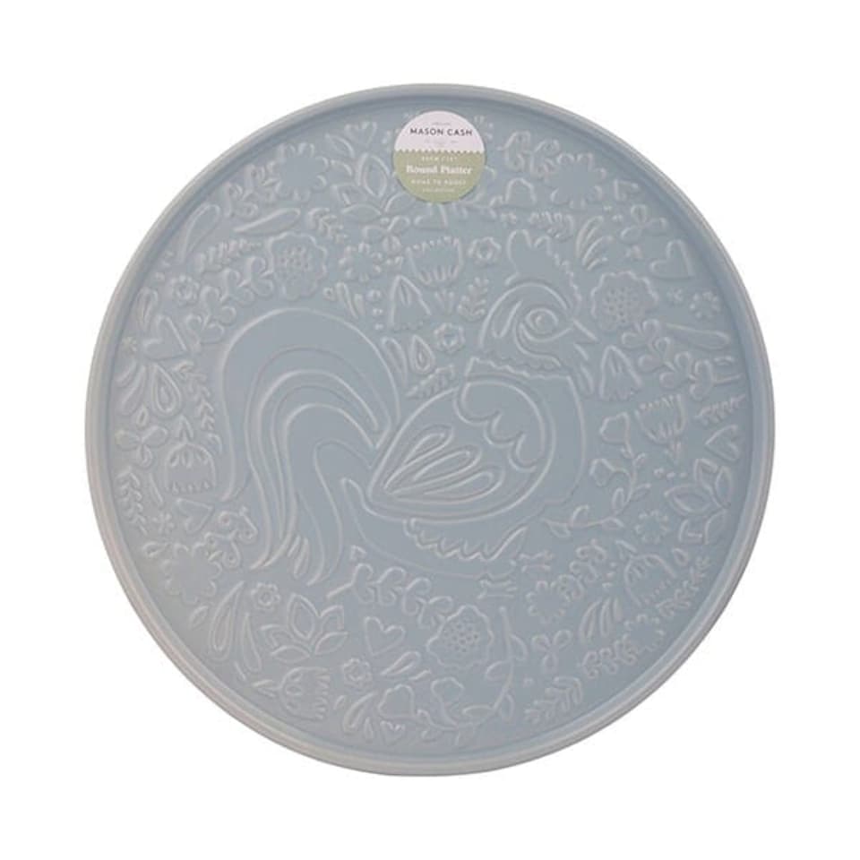 image 1 of Mason Cash Home To Roost 30cm Round Platter | Grey