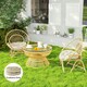 image 2 of Outsunny Outdoor Seat Cushions Set of 2, Tufted Round Chair Pads Grey | Beige