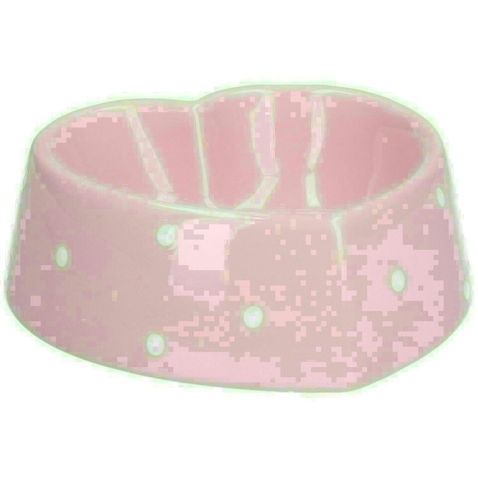 image 1 of Two Pink Heart Dog Small Animals Puppies Kittens Small Dog Bowl 15cm/300ml Pink