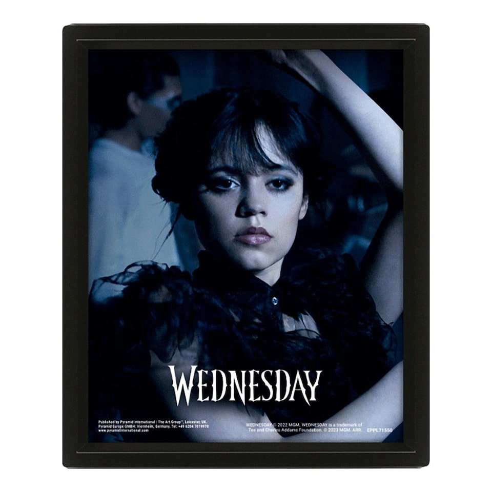 image 1 of Wednesday Goo Goo Muck 3D Framed Picture - Black - 25cm x 20cm