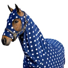 Supreme Products Dotty Fleece Horse Hood - Noble Navy - 13.2 Hands