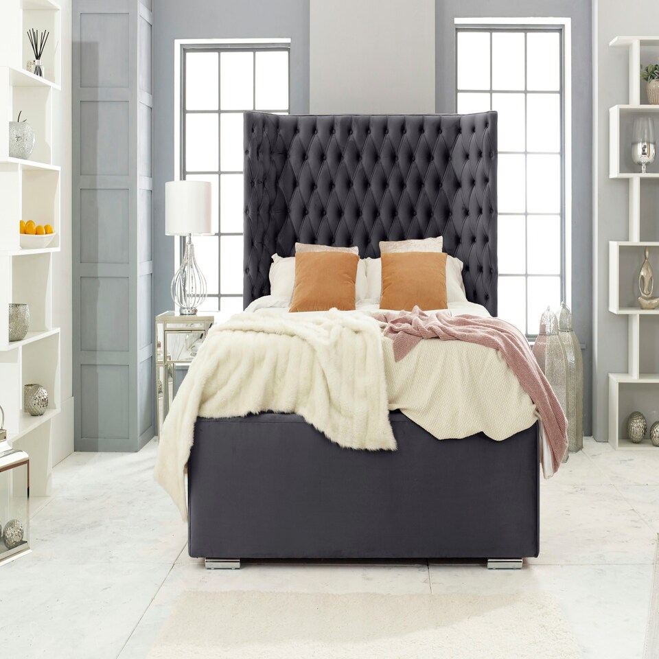 Philly Plush Single Bed Frame - Steel