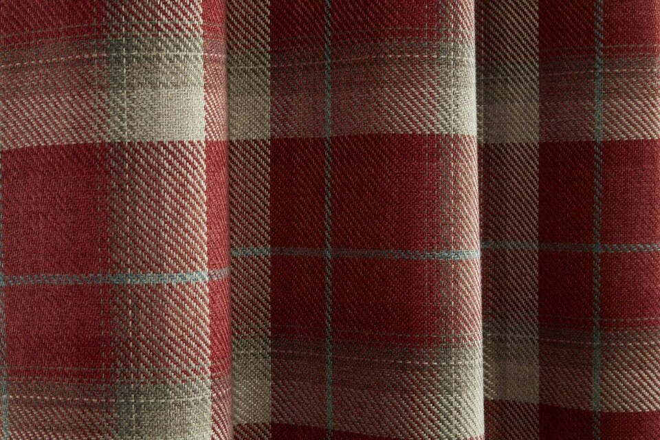 image 1 of Carnoustie Eyelet Blackout Curtains - Red - 117cm x 183cm