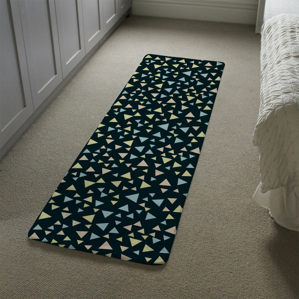 image 1 of Yellow & Blue Triangles (Runner Rug) Multi