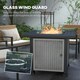 image 6 of Outsunny Outdoor Propane Gas Fire Pit Table w/ Wind Screen & Glass Beads, Grey