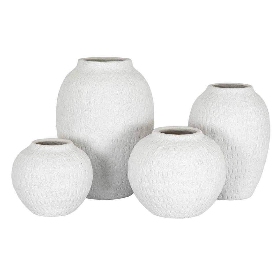 image 1 of Ashen Medium Round Vase - Ceramic - L19 x W19 x H16 cm - White
