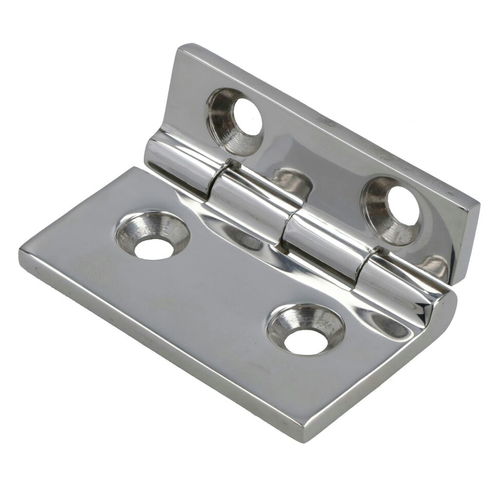 image 1 of Polished Door Hinge 10 Pack Stainless Steel 61mm x 51mm 316 Marine Cabin Hatch Silver