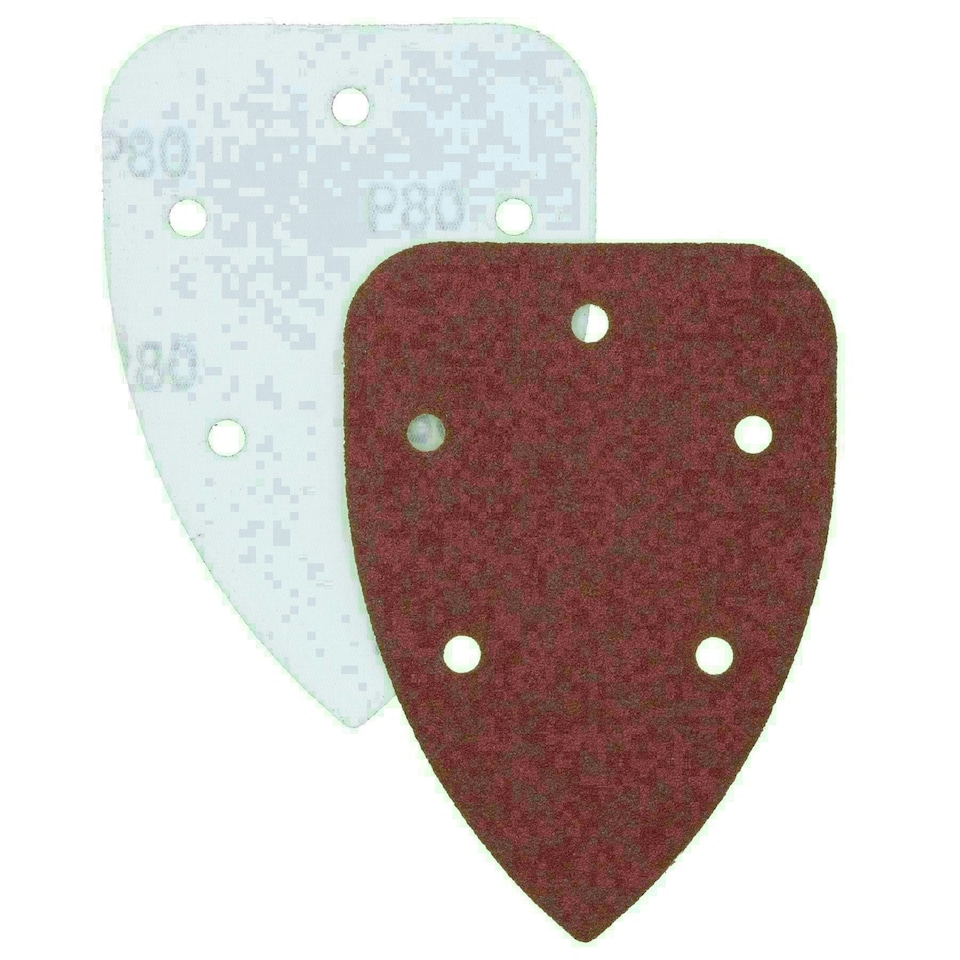 image 1 of Hook And Loop Detail Sanding Pads Discs 140mm Triangular Mixed Grit 240 Pack