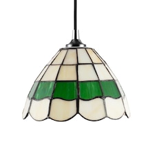 Traditional Green and Amber Stained Glass Tiffany Pendant Lighting Shade | Green