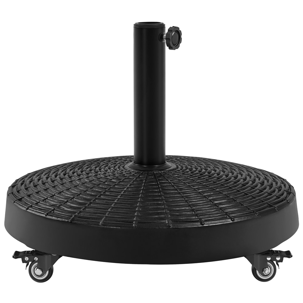 Yaheetech Wheeled 25 kg Self-weight Patio Umbrella Base-Black | Black | Black | 1